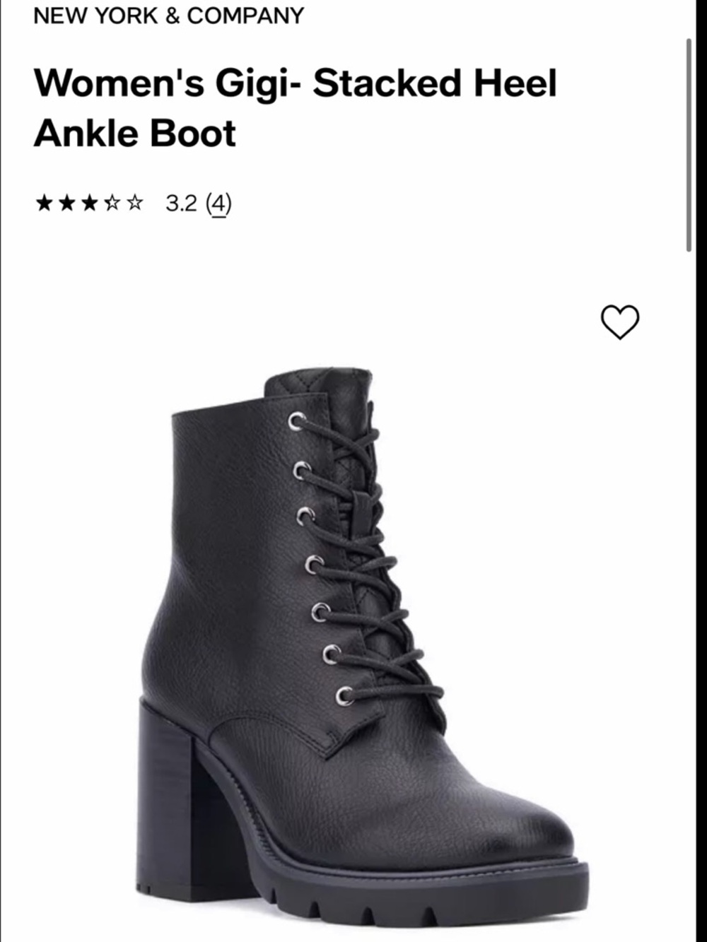 New York & Company Black Lace-Up Combat Boots